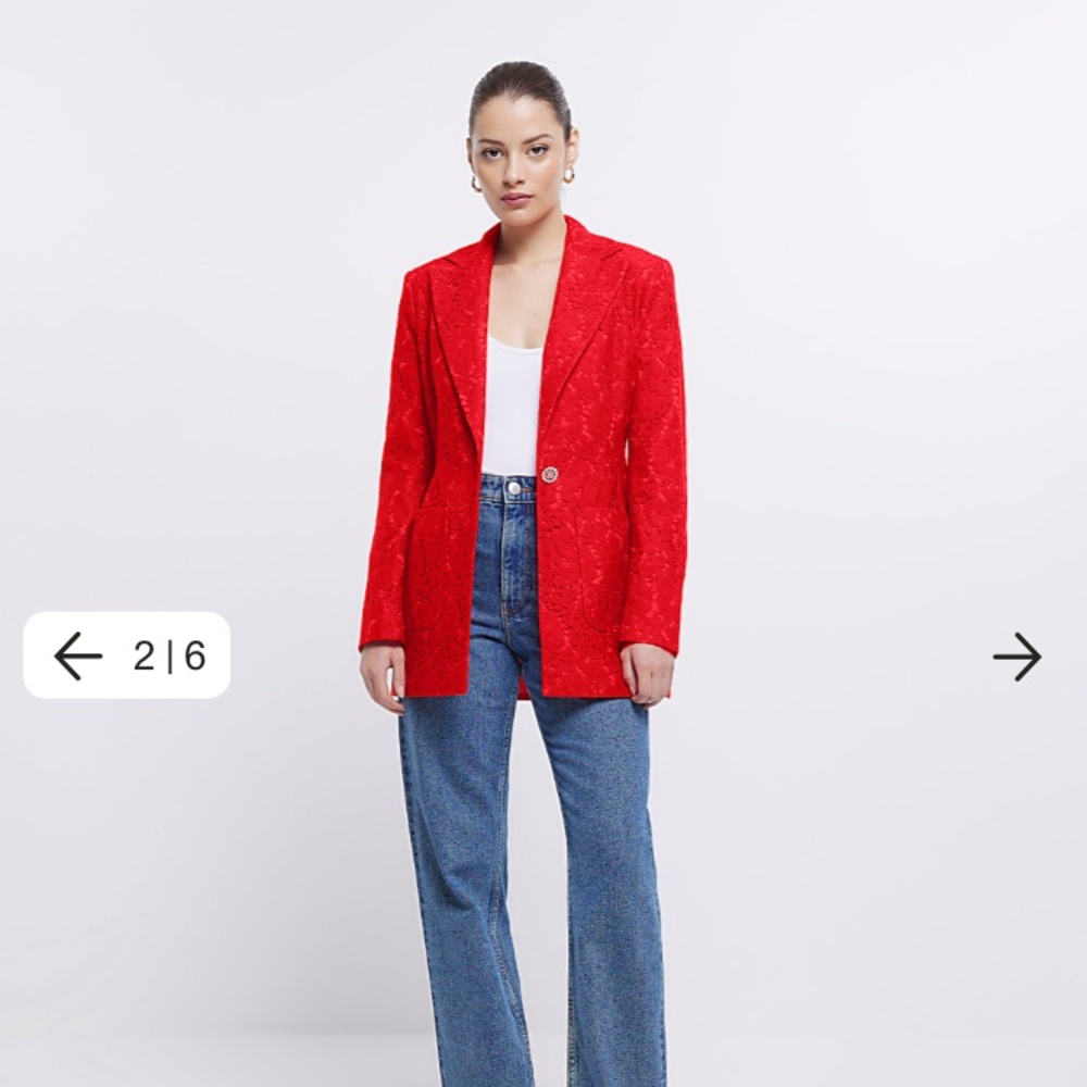 NWT River Island Red Lace Blazer